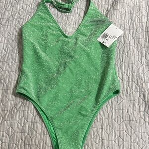 Forever 21 Sparkle Green One-Piece Swimsuit